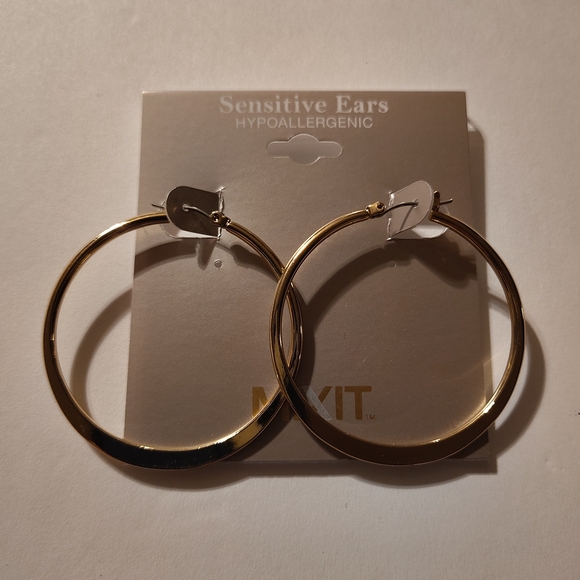 Mixit Jewelry - Mixit Shiny Gold Hoop Earrings